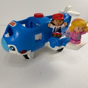 Fisher Price Little People Travel Together Talking Musical Blue Airplane Works